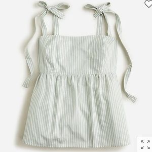 J.Crew Tie-Shoulder Tank Top in Stripe
